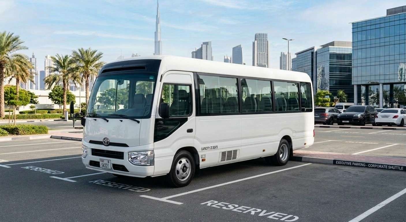 Bus Rental Dubai 23 Seater Coaster